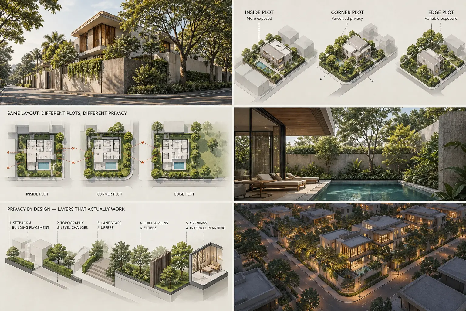 Abstract architectural massing and site-planning study, used here as a general reference image and not tied to any specific project